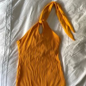 Orange Halter Top Bodysuit